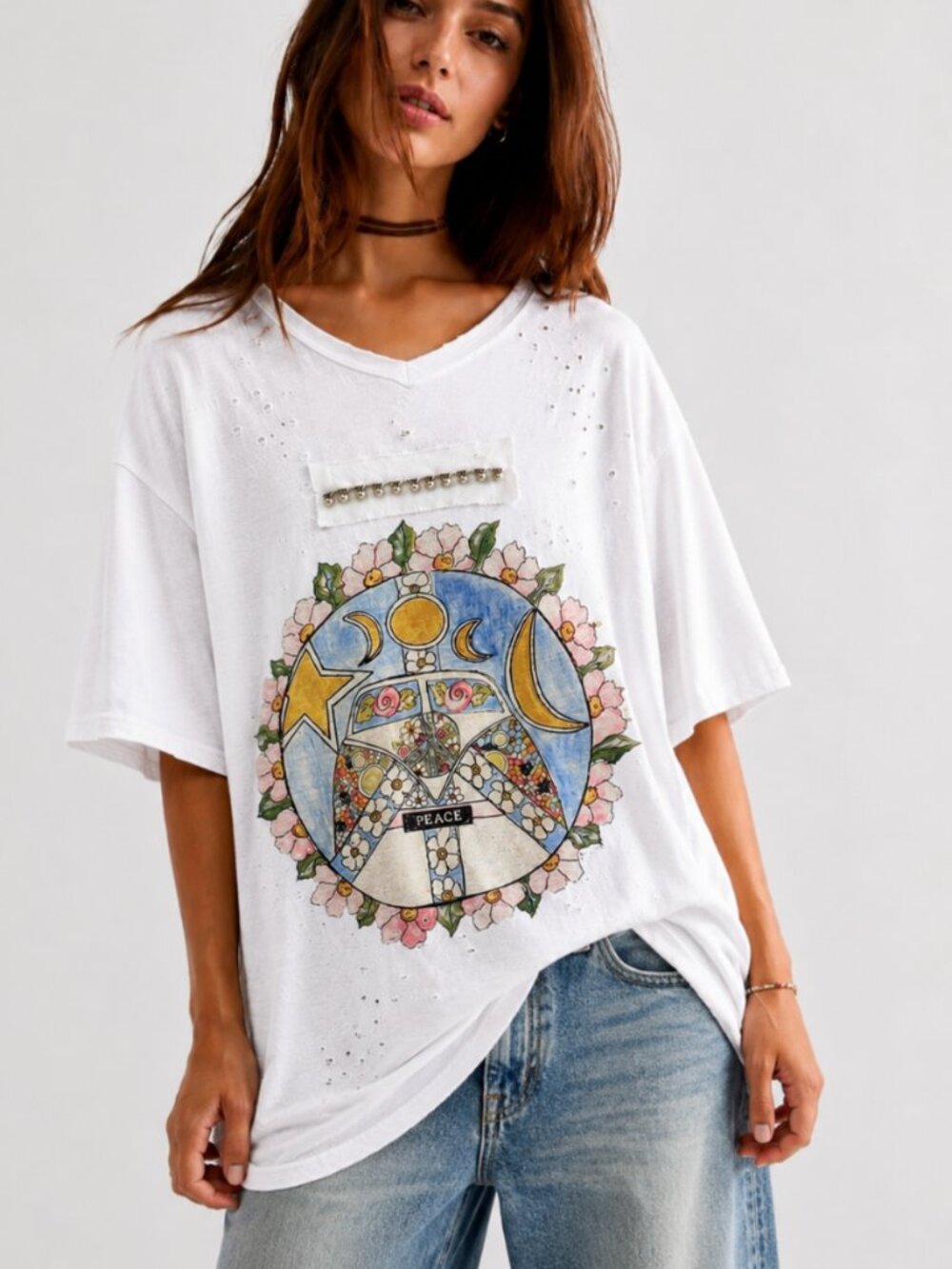 A RARE BIRD PEACE SIGN VW BUS TEE